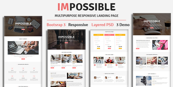 [Download] IMPOSSIBLE – Multipurpose Responsive HTML Landing Page 