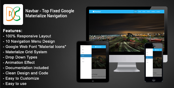 Download Navbar – Top Fixed Google Materialize Navigation Nulled 