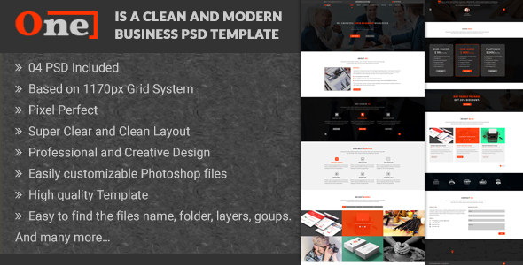 Download One – Multipurpose Corporate Business PSD Template Nulled 