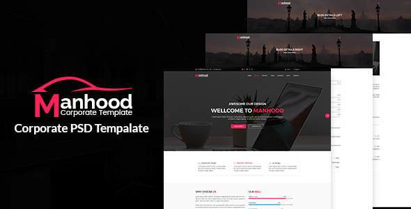 Download Manhood- Corporate PSD Template Nulled 