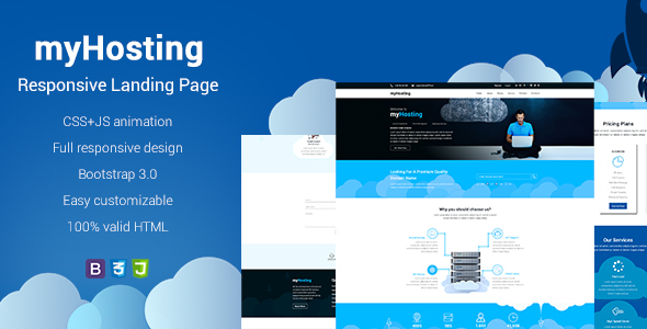 Download myHosting – Bootstrap Landing Page HTML Template Nulled 
