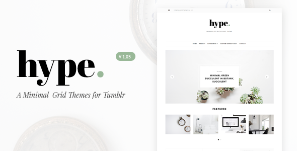 Download Hype | Minimal Grid Tumblr Theme Nulled 