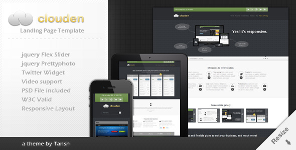 Download Clouden Responsive Landing /One Page Template Nulled 