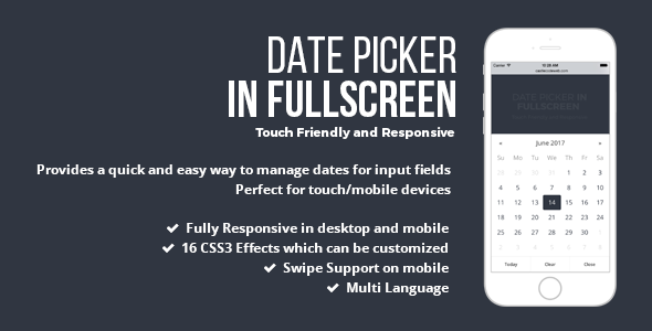 Download Date Picker In Fullscreen – jQuery Plugin Nulled 