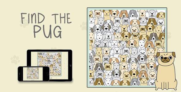 Download Find The Pug – HTML5 Game Nulled 
