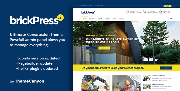 Download BrickPress – Construction & Business Joomla Template Nulled 
