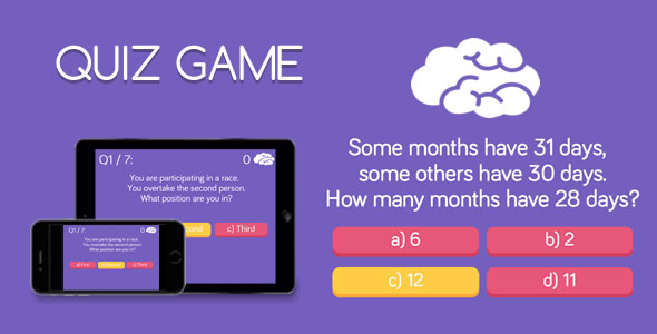 Download Quiz Game – HTML5 Game Nulled 