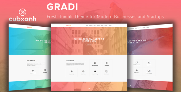 Download Gradi – Fresh Tumblr Theme for Modern Businesses and Startups Nulled 