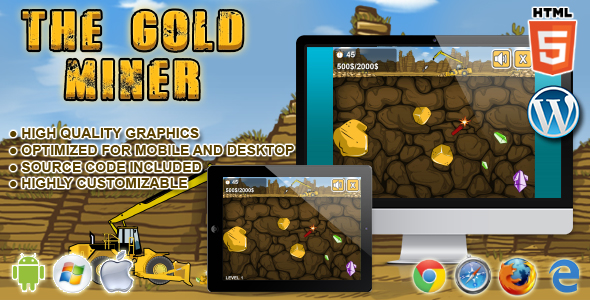 Download Gold Miner – HTML5 Game Nulled 
