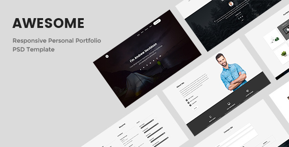 Download Awesome – Responsive Personal Portfolio PSD Template Nulled 
