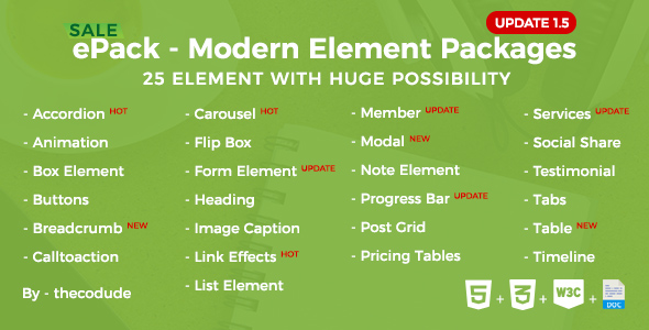 Download ePack –  25 CSS3 Ultimate Element Packages Nulled 