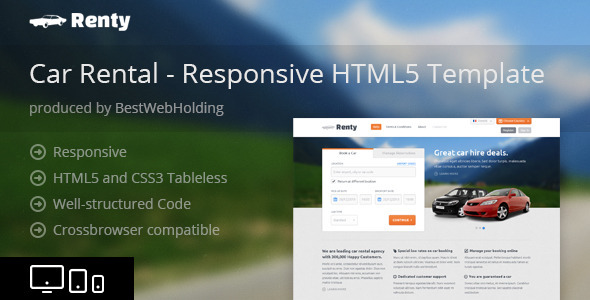 Download Renty – Car Rental & Booking HTML5 Template Nulled 