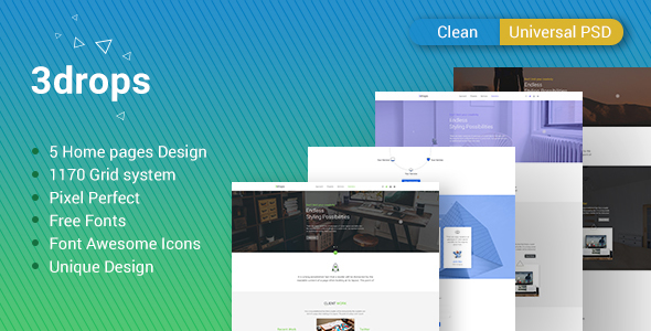 Download 3drops – Clean & Universal PSD Template Nulled 