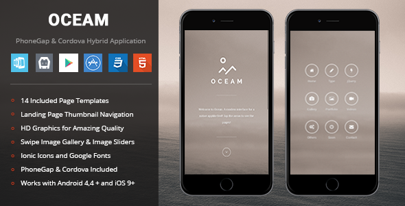 Download Oceam | PhoneGap & Cordova Mobile App Nulled 