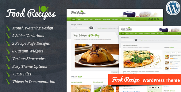 Download Food Recipes – WordPress Theme Nulled 