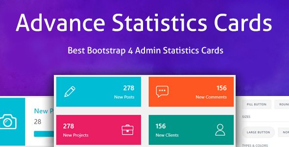 Download Advance Statistics Cards – Bootstrap 4 Admin Statistics Cards Layout Nulled 
