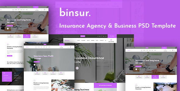 Download Binsure Insurance/Agency PSD Template Nulled 
