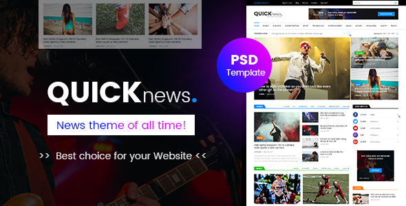 [Download] Quicknews – Blog, Magazine & News PSD Template 