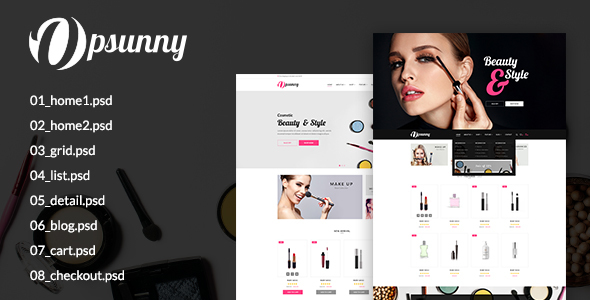 Download Opsunny – Cosmetic Shop PSD Template Nulled 