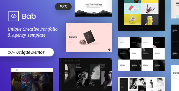 Download BAB – Creative Minimal Portfolio & Agency PSD Template Nulled 