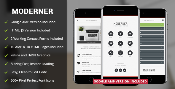 Download Moderner Mobile Template & Google AMP Nulled 
