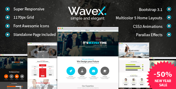 Download WaveX – One Page Parallax Nulled 