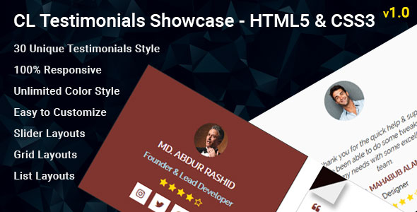 Download CL Testimonial – HTML Testimonial Showcase Nulled 