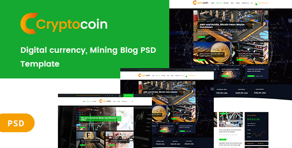 Download Digital currency and mining blog PSD Template Nulled 