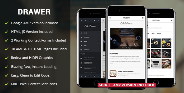 Download Drawer Mobile & Google AMP Template Nulled 