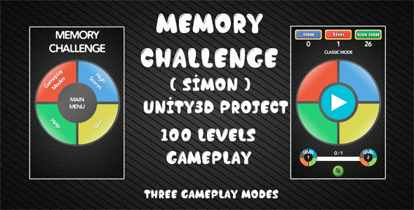 Download Memory Challenge Simon Unity3D Source Code + Android iOS Supported + Ready to Release + Admob Nulled 