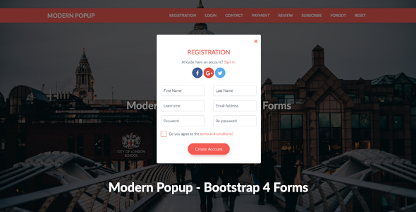 Download Modern Popup – Bootstrap 4 Forms Nulled 