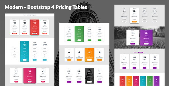 Download Modern – Bootstrap 4 Pricing Tables Nulled 