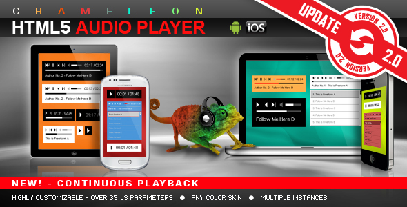 Download Chameleon HTML5 Audio Player With/Without Playlist Nulled 