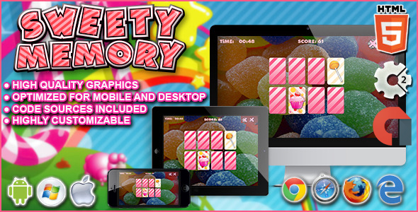 Download Sweety Memory – Construct 2 HTML5 Game Nulled 