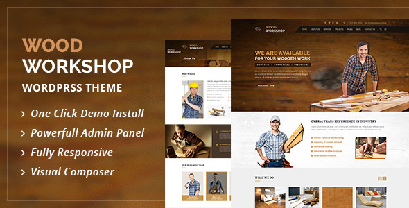 Download Wood Workshop – Carpenter and Craftsman WordPress theme Nulled 