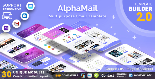 Download AlphaMail – Responsive Email Template + Online Builder Nulled 