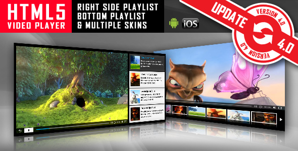 Download HTML5 Video Player with Playlist & Multiple Skins Nulled 