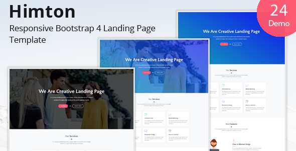 Download Himton – Responsive Bootstrap 4 Landing Page Template Nulled 