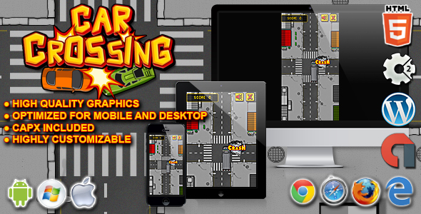 [Download] Car Crossing – HTML5 Construct 2 Skill Game 