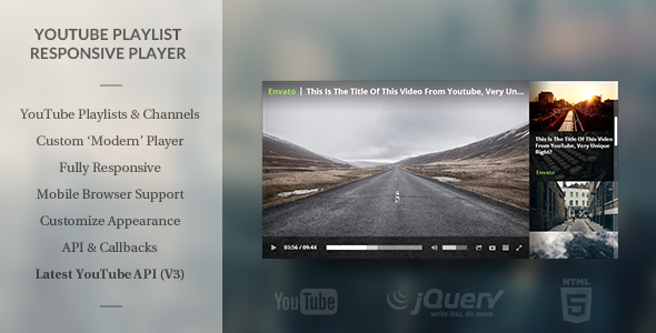 Download Modern HTML5 Responsive Youtube Playlist Player Nulled 