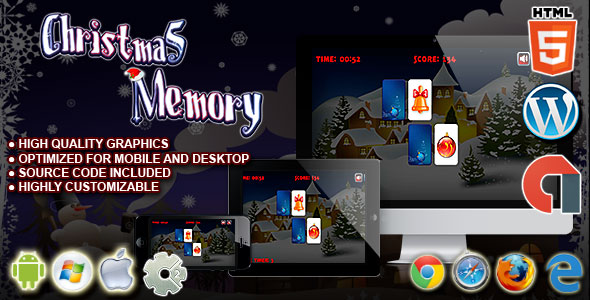 Download Christmas Memory – HTML5 Construct Puzzle Game Nulled 