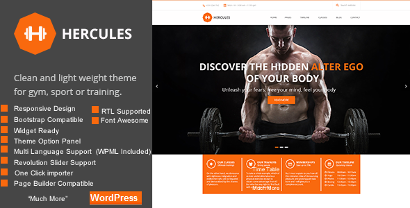 [Download] Gym | Gym fitness WordPress Theme | Hercules RTL 