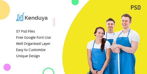Download Kenduya-Cleaning Company PSD Template Nulled 
