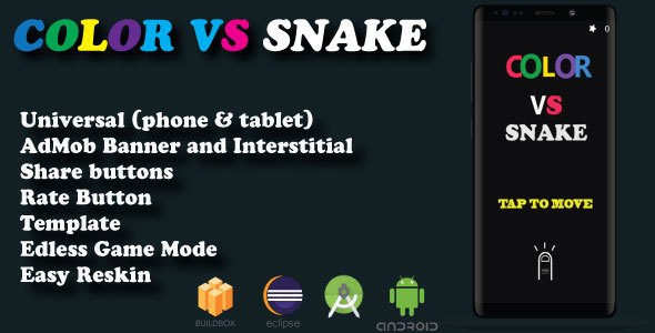 Download Color vs snake ( Android Studio + Eclipse + Admob + BBdoc ) Nulled 