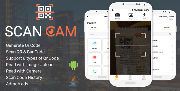 Download SCANCAM – QR and BarCode Scanner and Generator Nulled 