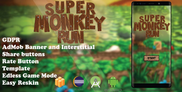 Download Monkey Run ( Android Studio + Eclipse + Admob + Bbdoc ) Nulled 
