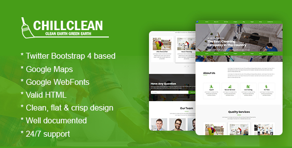 Download Chillclean – Cleaning Services HTML5 Bootstrap4 Responsive Template Nulled 