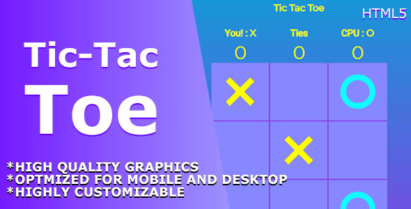 Download Tic Tac Toe Classic – HTML5 Game. Nulled 
