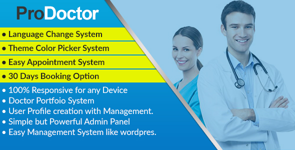 Download ProDoctor – Doctor Appointment System with Portfolio Management Nulled 