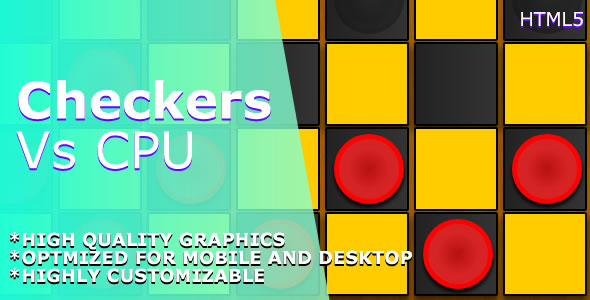 Download Checkers vs CPU – HTML5 Game. Nulled 